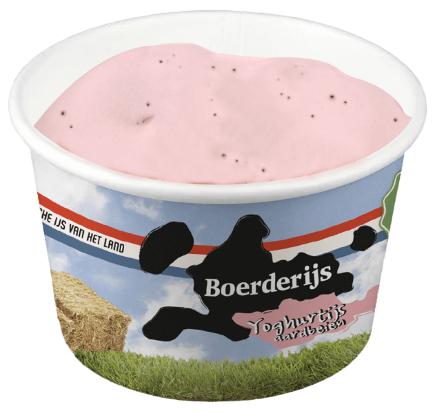 Boerderijs Yoghurt aardbeien beker bio 120ml